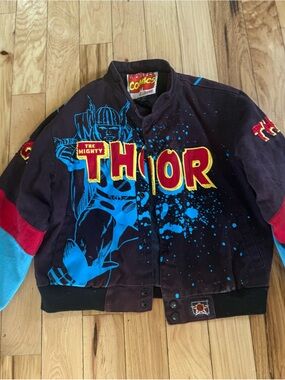 Youth L Marvel Thor jacket kids comic graphic bomber